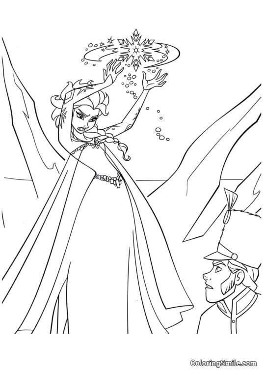 La magie d&rsquo;Elsa - Page de Coloriage