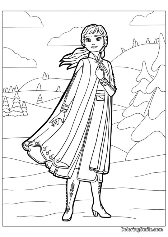 Princesse Anna de Frozen Heart - Page de Coloriage