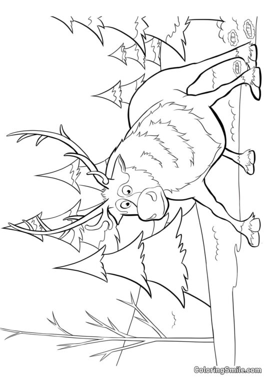 Sven sur la glace - Page de Coloriage