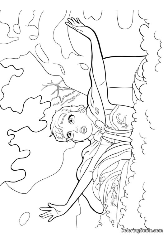 Anna en difficulté - Page de Coloriage
