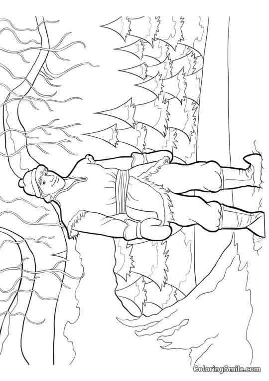 Kristoff dans la forêt - Page de Coloriage