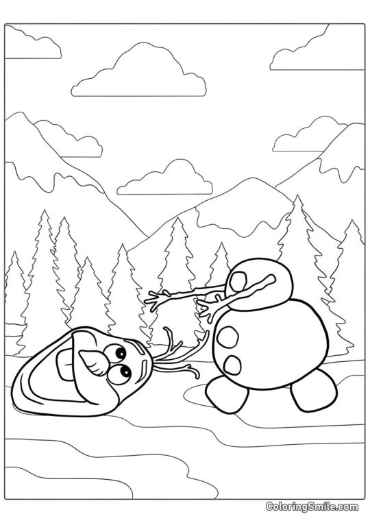 Olaf a perdu sa tête - Page de Coloriage